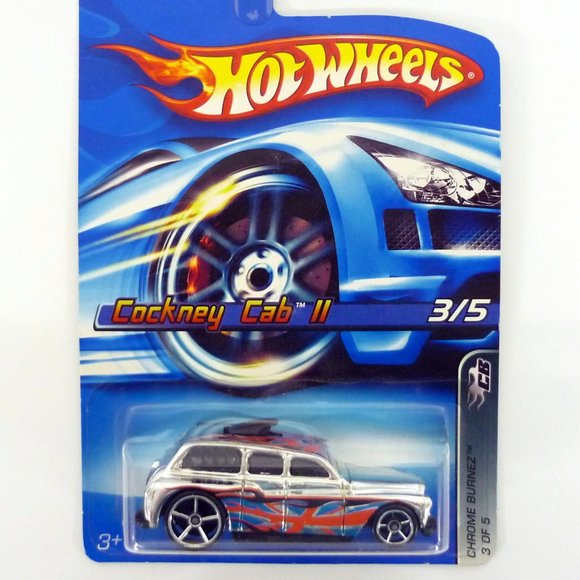 Hot Wheels Cockney Cab II #068 Chrome Burnerz 3/5 Chrome Die-Cast Variant 2006 - Picture 1 of 1